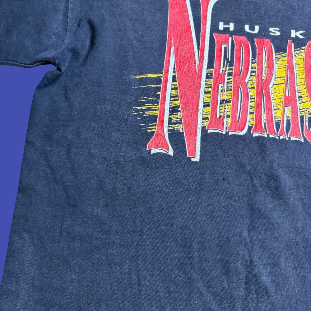 Vintage Nebraska Huskers Herbie T Shirt Large College Football NCAA USA Distress - Picture 2 of 14